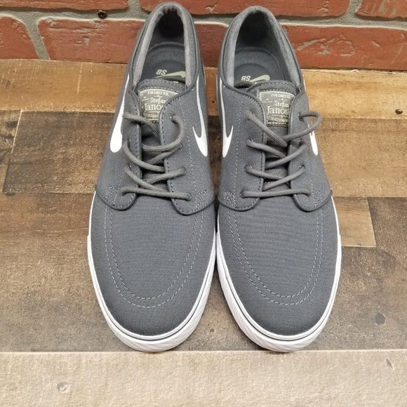 nike sb janoski canvas grey & white skate shoes